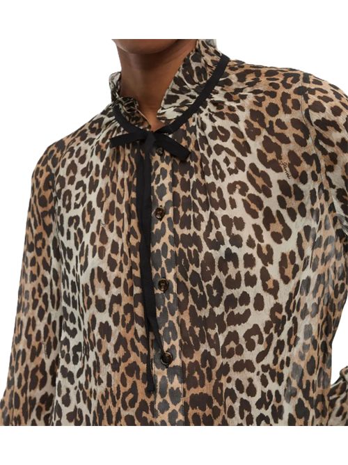 GANNI Blusa con stampa Ganni | W0570LEOPARD 943
